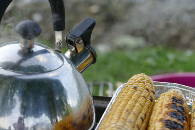 Close-up of food on table