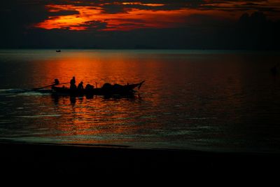 Scenic view of sunset over sea