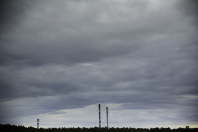 Low angle view of factory against sky