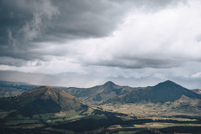 Scenic view of dramatic landscape against sky