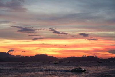 Scenic view of sea at sunset