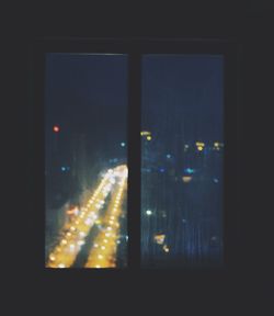 Close-up of illuminated city at night