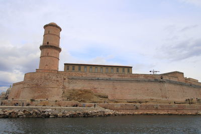 View of fort against cloudy sky