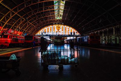 People at railroad station