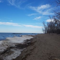 Scenic view of beach against sky