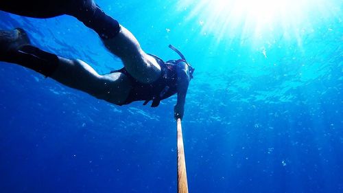 Man swimming in sea