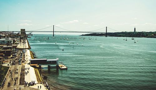 Suspension bridge over sea