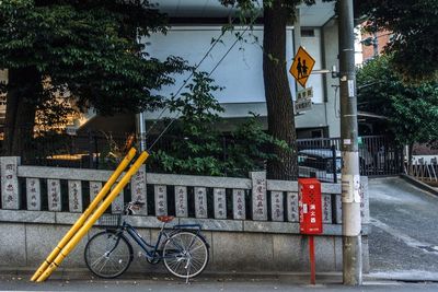 Bicycle on road in city