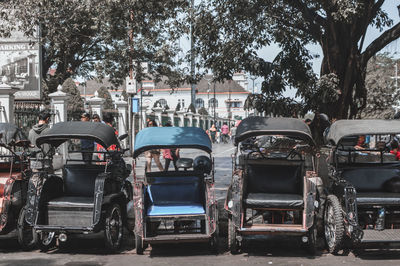 Cars on street in city