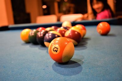 Close-up of balls on table