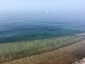 High angle view of lake against sky