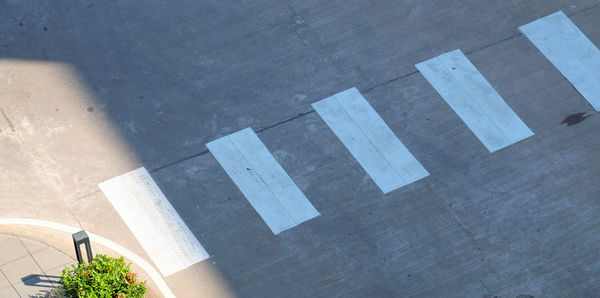 High angle view of chairs on table