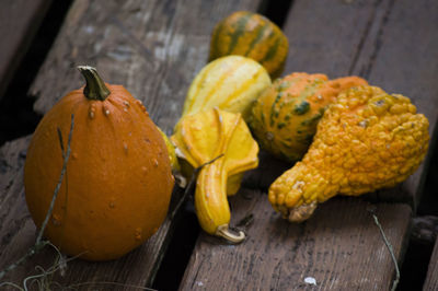 Close-up of pumpkin on table