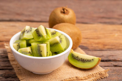 Close-up of food in bowl on table