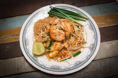 Close-up of served food in plate