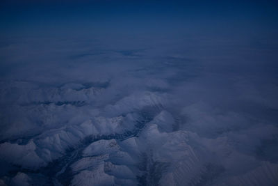 Low angle view of airplane wing