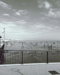 View of sea against cloudy sky