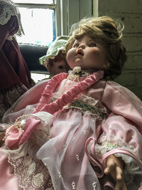 Close-up of doll at home