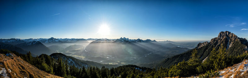 Panoramic view of mountains against sky