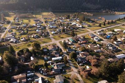 High angle view of townscape, city of powers oregon