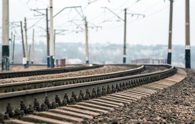 Railroad tracks against sky