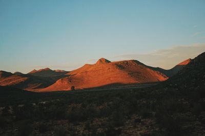 Scenic view of desert against sky