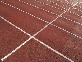 Full frame shot of red track field