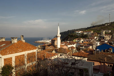 High angle shot of townscape