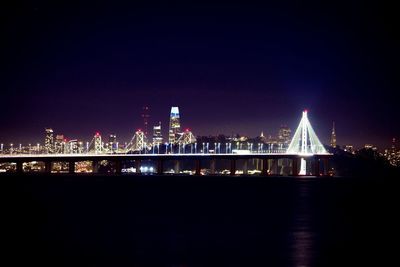 Illuminated city at night