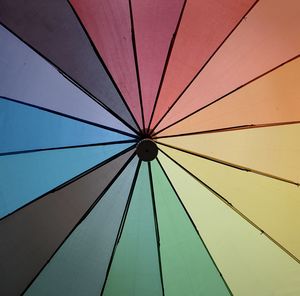 Low angle view of multi colored umbrella