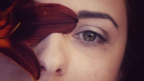 Close-up portrait of a young woman