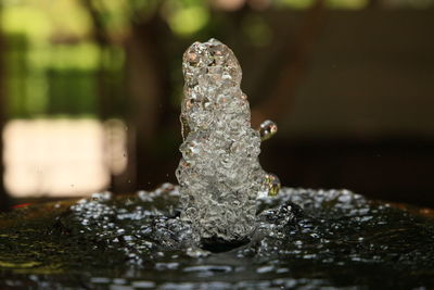 Close-up of water splashing from fountain