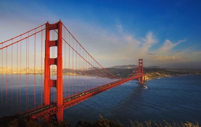 Low angle view of golden gate bridge