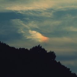 Low angle view of silhouette trees against sky at sunset