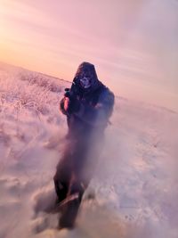 Scenic view of sea during sunset