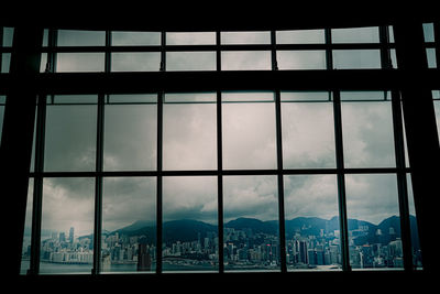 Sea seen through glass window