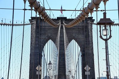 Low angle view of suspension bridge