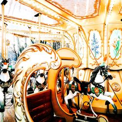 Close-up of carousel in amusement park