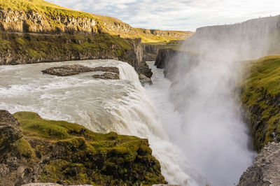 Scenic view of waterfall