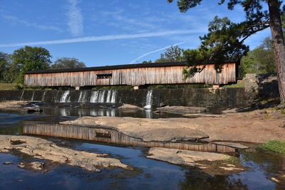 Bridge over river against sky