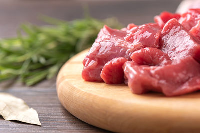 Close-up of food on cutting board