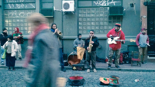People in city