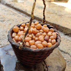 Close-up of fruits in basket