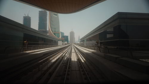Low angle view of escalator