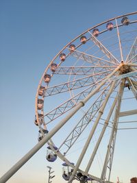 Low angle view of ferris wheel against clear sky