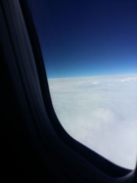 View of sea from airplane window