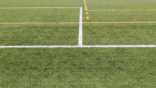 High angle view of markings on soccer field