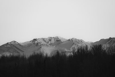 Scenic view of mountains against clear sky