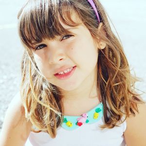 Portrait of smiling girl at beach