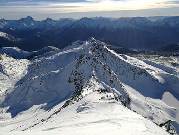 Scenic view of mountains against sky